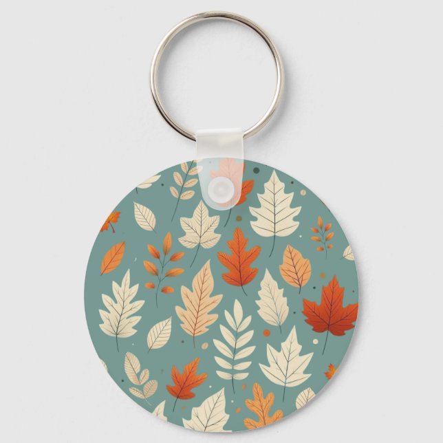 Cute autumn/fall leaves keychain (Front)