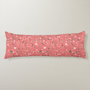 Cute Autumn Flowers Illustration Floral Pattern Body Pillow