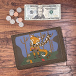 Cute Autumn Fox Kid Brown Wallet<br><div class="desc">Cute brown wallet for kids featuring a cartoon fox picking up leaves and mushroom on a crisp autumn day . Personalize it with a name .
© ArianeC Illustrations-All rights reserved</div>