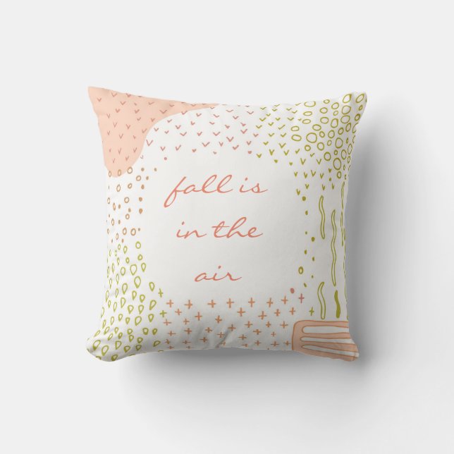 cute autumn geometric boho abstract graphic throw pillow (Front)