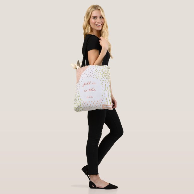 cute autumn geometric boho abstract graphic tote bag (On Model)