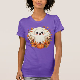 Cute Autumn Ghost Pumpkin T-Shirt