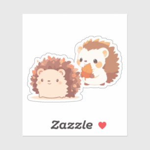 Cute Autumn Hedgehogs – Kawaii Fall Forest Animals