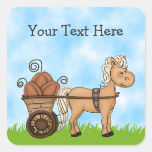 Cute Autumn Horse Personalized Sticker