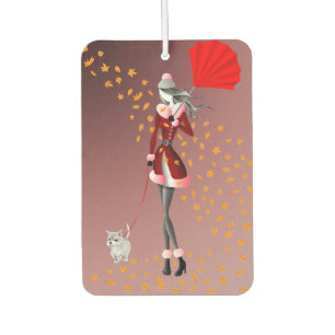 Cute Autumn Leaves Dog Walker Air Freshener