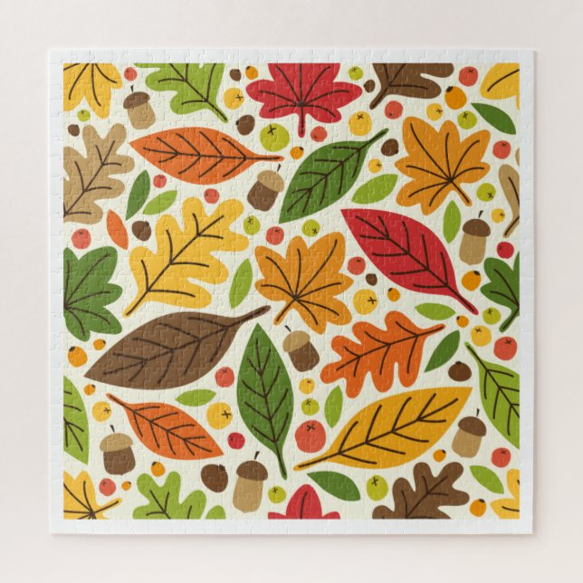 Cute Autumn leaves elements Jigsaw Puzzle (Vertical)