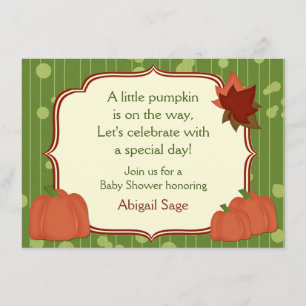 Cute Autumn Pumpkin Neutral Baby Shower Invitation