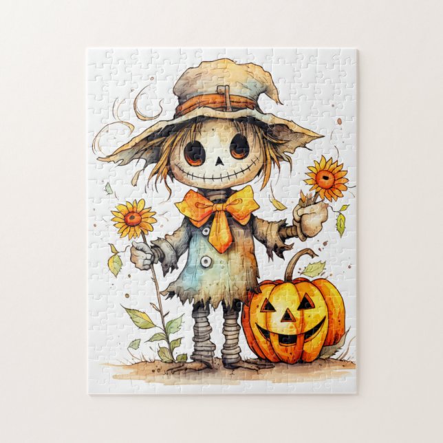 Cute Autumn Scarecrow Jigsaw Puzzle (Vertical)