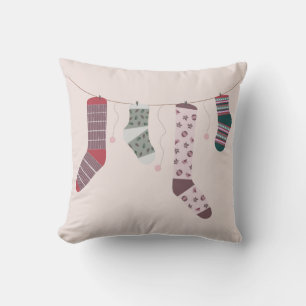 cute autumn socks throw pillow