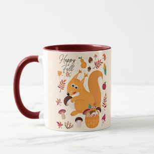 Cute autumn squirrel with custom text   mug