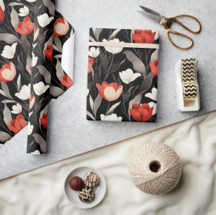Cute Autumn  Tulip Wrapping Paper