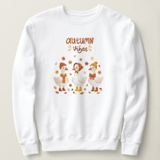 Cute Autumn Vibes Geese | Cozy Fall Duccks&leaves Sweatshirt