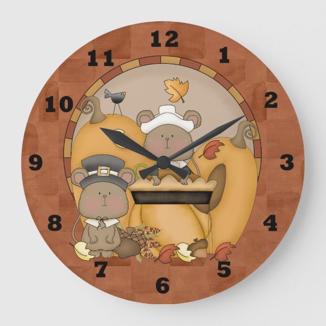 Cute Autumn Wall Clock (Front)