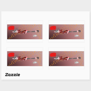 Cute Autumn Winter Scene Dog & Lady Sticker