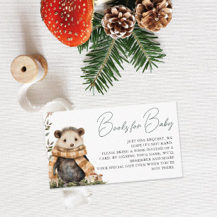 Cute Autumn Woodland Baby Shower Book Request Enclosure Card