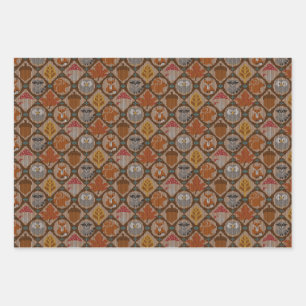 Cute Autumn Woodland Wrapping Paper Sheet