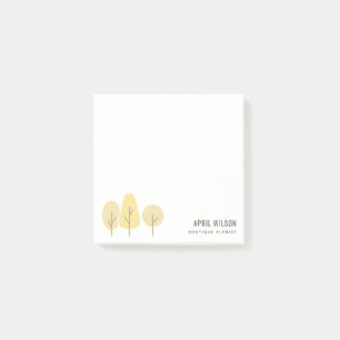 CUTE AUTUMN YELLOW TREE TRIO LANDSCAPING SERVICE POST-IT NOTES