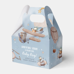 Cute Aviation Aeroplane Boy Baby Shower Favor Box