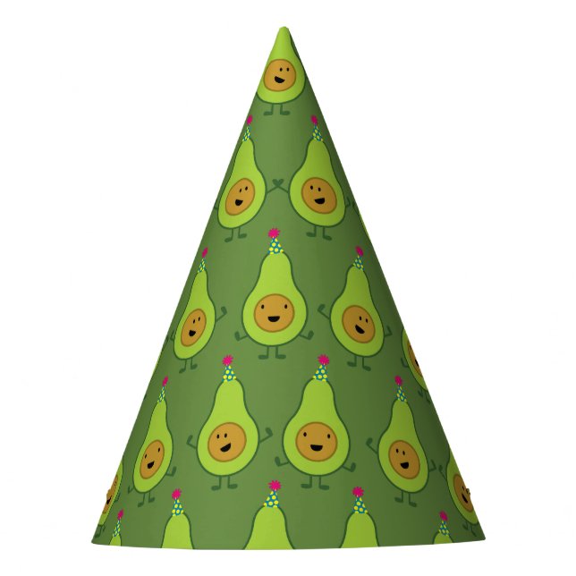 Cute Avocado 1st Birthday Party Hats (Front)