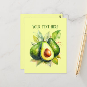 Cute avocado  add message  postcard