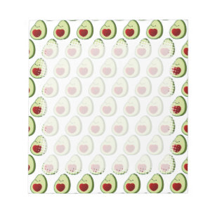 Cute Avocado Background Pattern Notepad