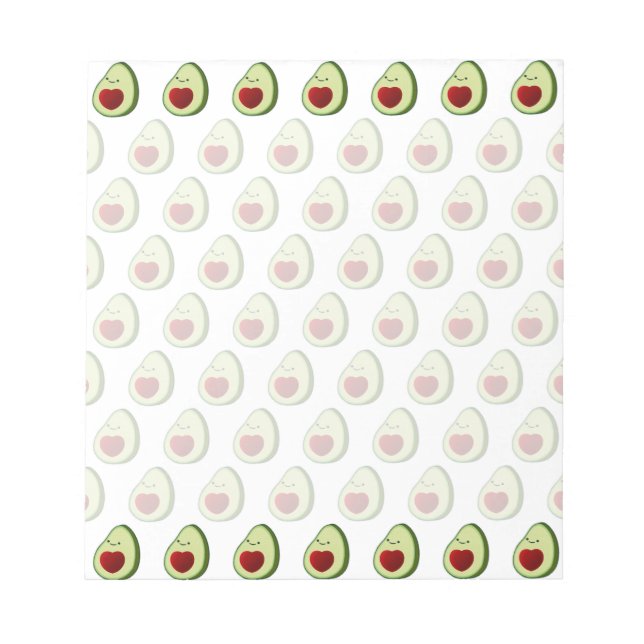 Cute Avocado Background Pattern Notepad (Front)
