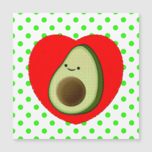 Cute Avocado Cartoon In Red Heart 