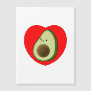 Cute Avocado Cartoon In Red Heart Postcard