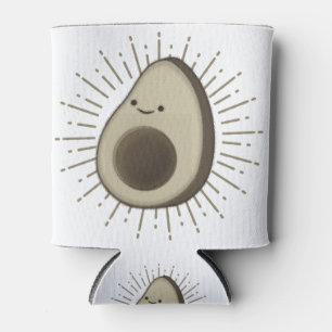 Cute Avocado Cartoon In Vintage Style Can Cooler