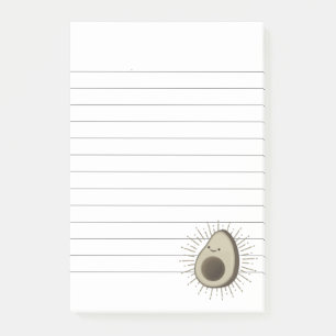 Cute Avocado Cartoon In Vintage Style Lined Post-it Notes
