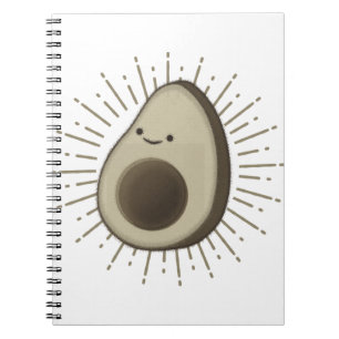 Cute Avocado Cartoon In Vintage Style Notebook
