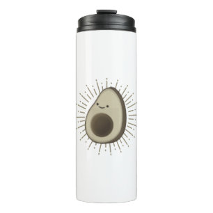 Cute Avocado Cartoon In Vintage Style Thermal Tumbler