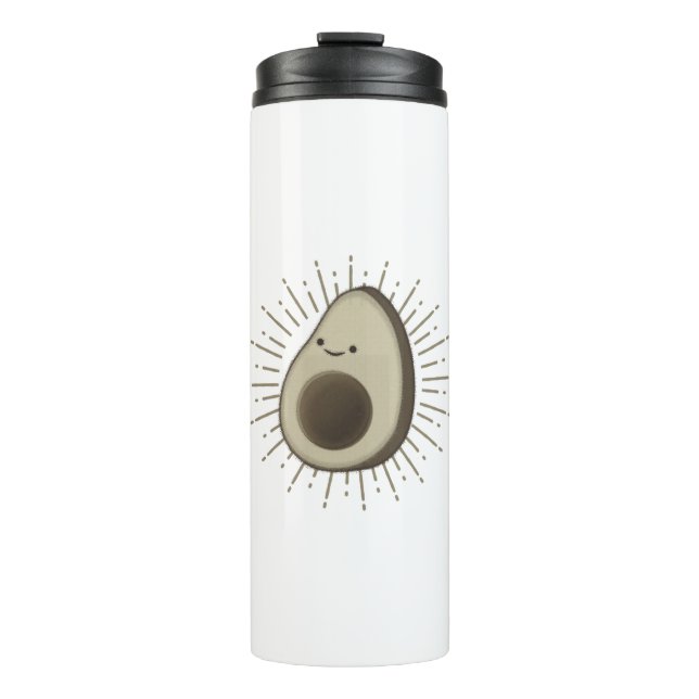 Cute Avocado Cartoon In Vintage Style Thermal Tumbler (Front)