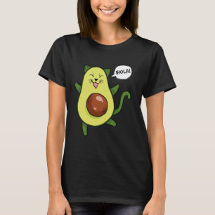 Cute Avocado Cat Saying Hola Fun Spanish Pun T-Shirt