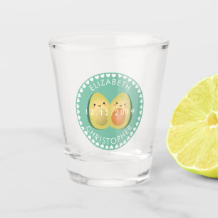 Cute Avocado Couple Funny I love You Anniversary Shot Glass