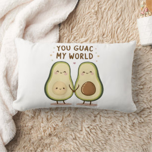 Cute Avocado Couple Lumbar Pillow
