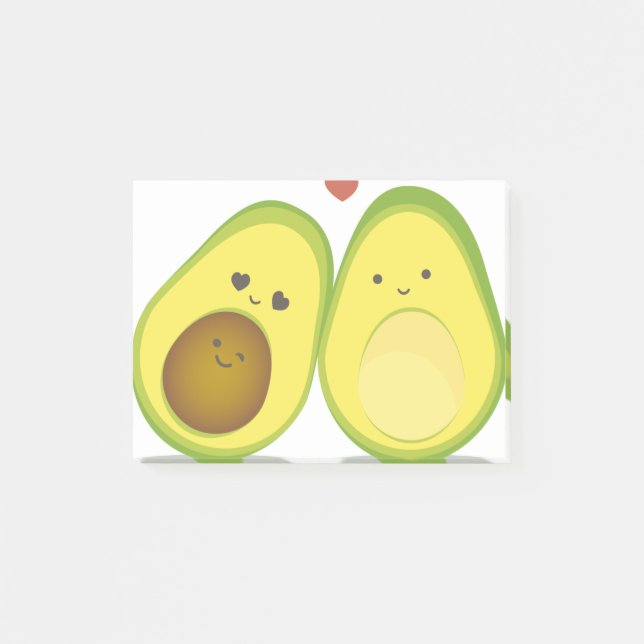 Cute avocado couple post-it notes (Front)