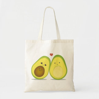 Cute avocado couple tote bag