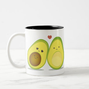 Cute avocado couple Two-Tone coffee mug