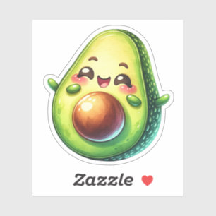 Cute Avocado Custom-Cut Vinyl Stickers