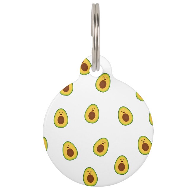 Cute avocado doodles pet tag (Front)