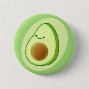 Cute Avocado Drawing 2 Inch Round Button