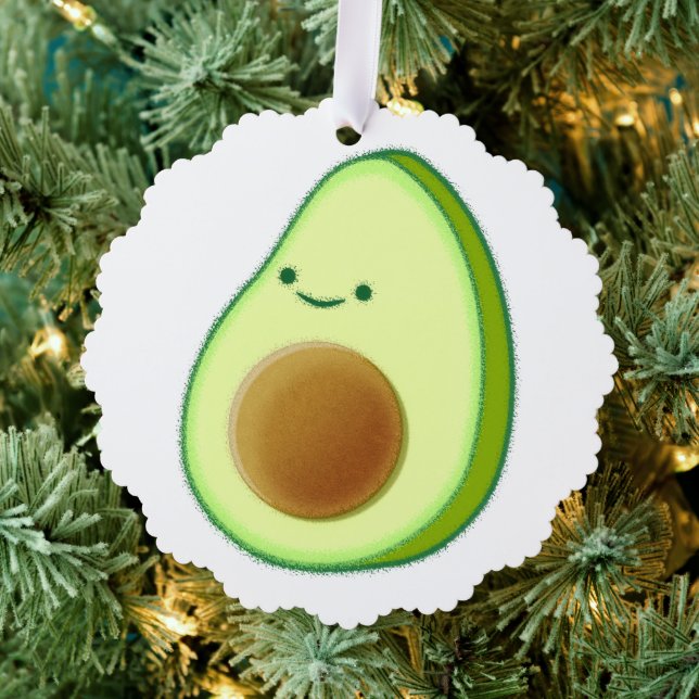 Cute Avocado Drawing Ornament Card (Insitu (Tree))