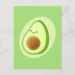 Cute Avocado Drawing Postcard