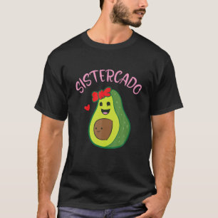 Cute Avocado Girl Face Happy Day Me You Brother Si T-Shirt