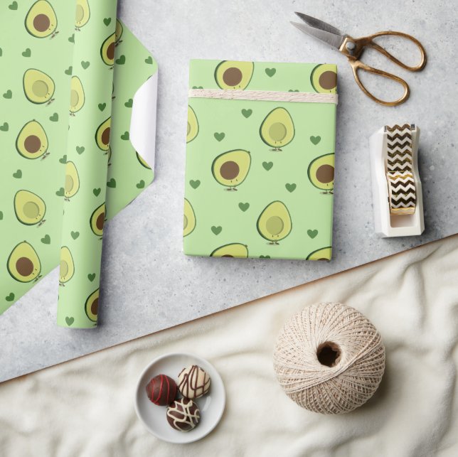 Cute Avocado Heart Food Wrapping Paper (Crafts)