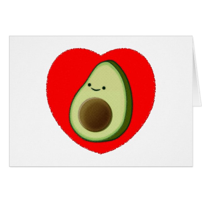Cute Avocado In Red Heart (Front Horizontal)