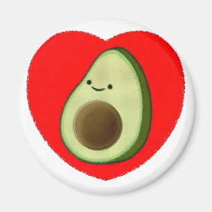 Cute Avocado In Red Heart Magnet