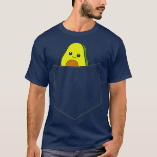 Cute Avocado In The Pocket Vegan Food Avocado In P T-Shirt