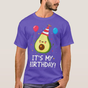 Cute Avocado Its My Birthday Boys Girls Kids T-Shirt